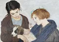 Fillettes au chien 