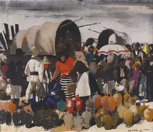 Scène de marché en Hongrie